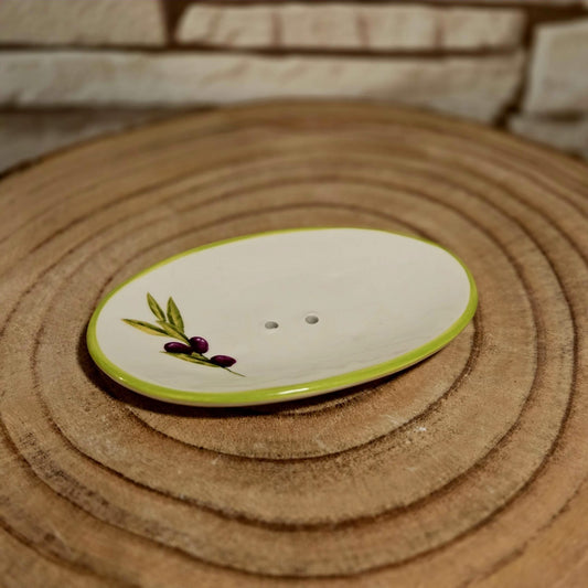 Porte savon ovale olive