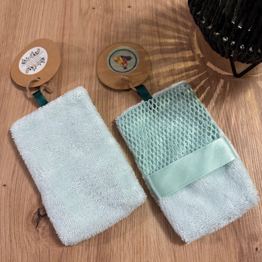 Gant sauve-savon vert d’eau